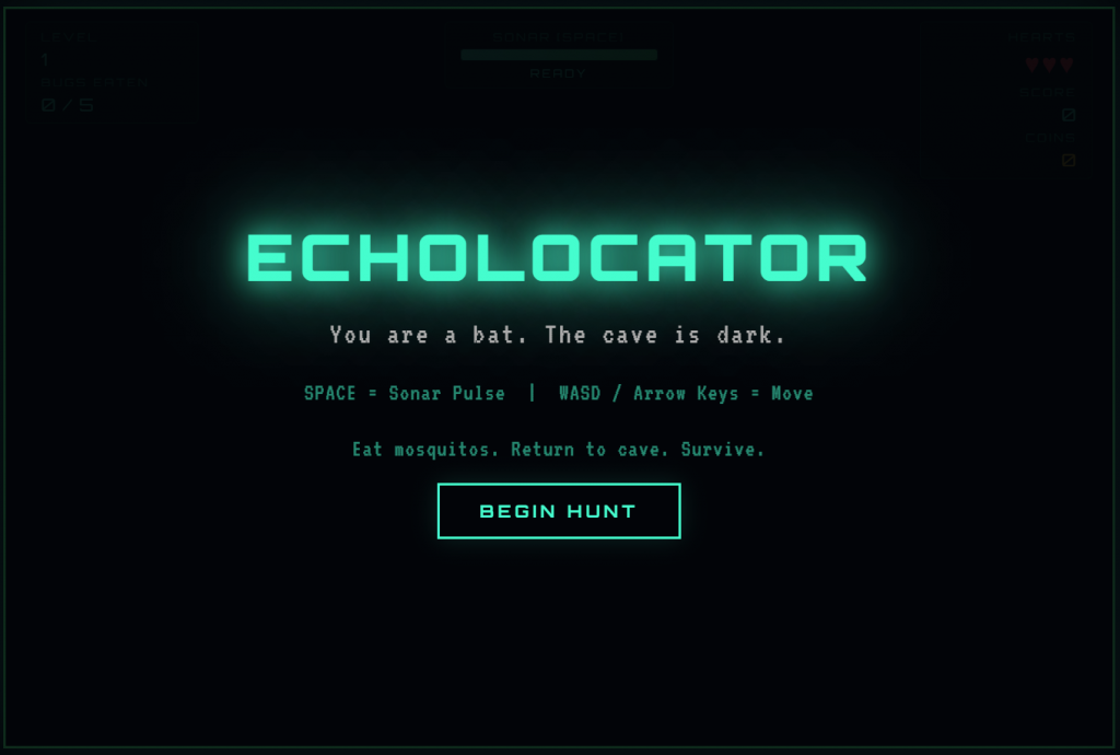 A bat uses its animal sense in a video game.